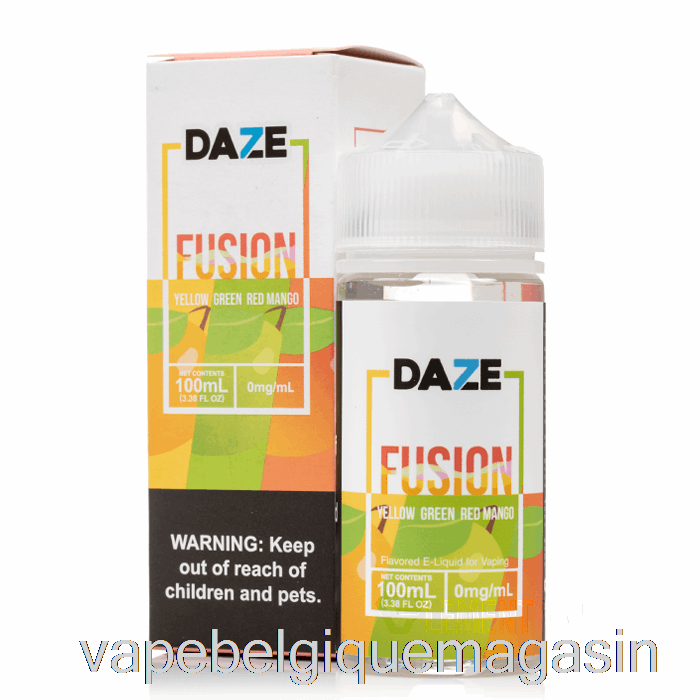 Vape Shop Bruxelles Jaune Vert Rouge Mangue - 7 Daze Fusion - 100ml 3mg